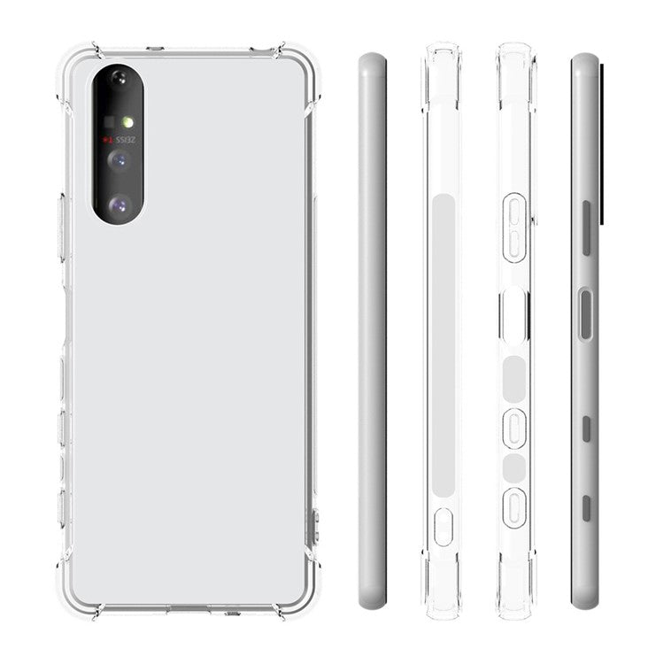 For Sony Xperia 5 Case Crystal Clear TPU Phone Cover with Reinforced Corner