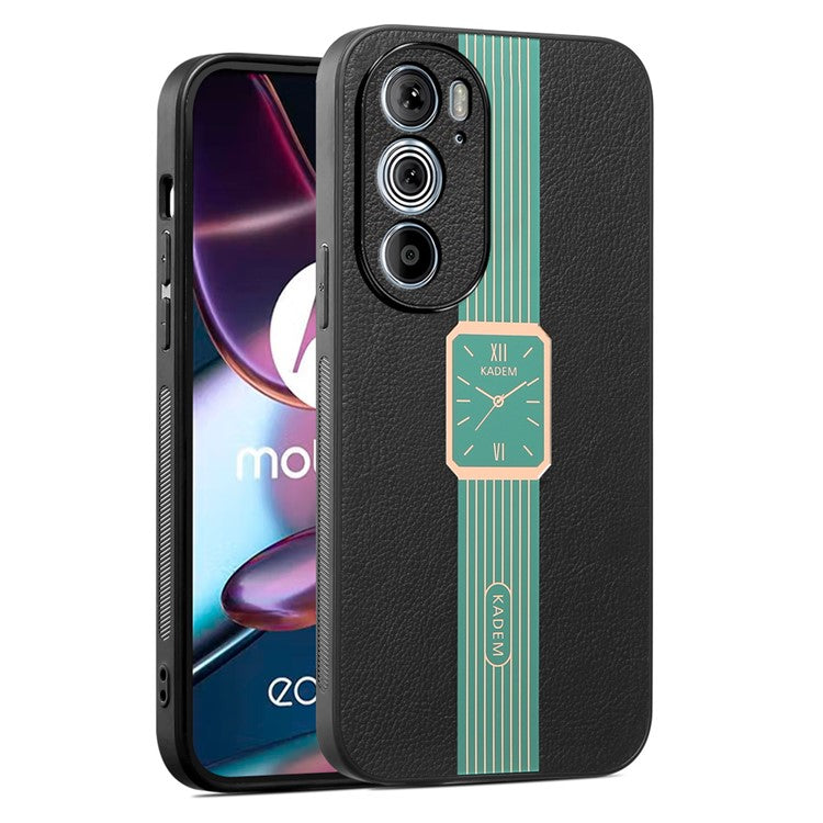 KADEM For Motorola Edge 30 Pro (Motorola Edge+ (2022)) Case PU+TPU+Acrylic Watch Pattern Smartphone Cover - Green