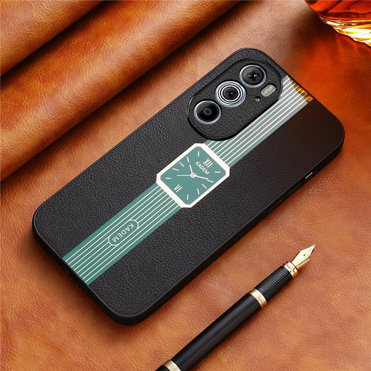KADEM For Motorola Edge 30 Pro (Motorola Edge+ (2022)) Case PU+TPU+Acrylic Watch Pattern Smartphone Cover - Green