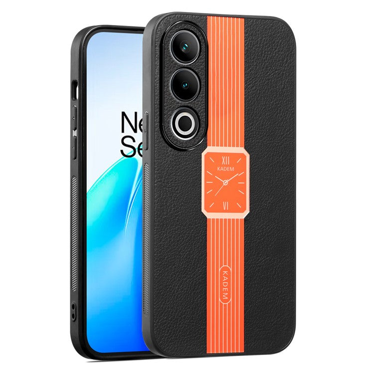 KADEM For OnePlus Ace 3V 5G Case Leather Coated TPU+Acrylic Phone Back Cover with Watch Pattern - Orange