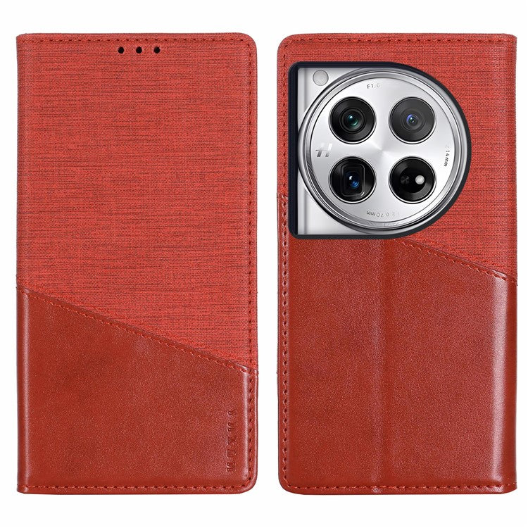 MUXMA MX109 For OnePlus 12 5G RFID Blocking Folio Flip Phone Case Stand Cover - Red