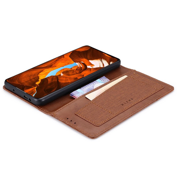 MUXMA MX109 For OnePlus 12 5G RFID Blocking Folio Flip Phone Case Stand Cover - Brown