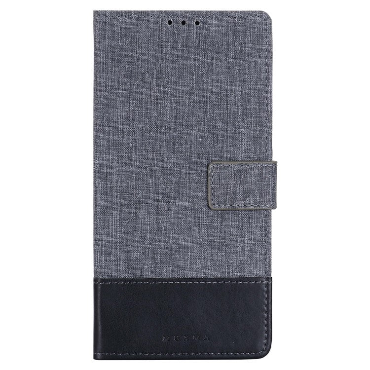 MUXMA MX102 For OnePlus 12 5G Case Magnetic Clasp Canvas+Leather+TPU Phone Wallet Cover - Black
