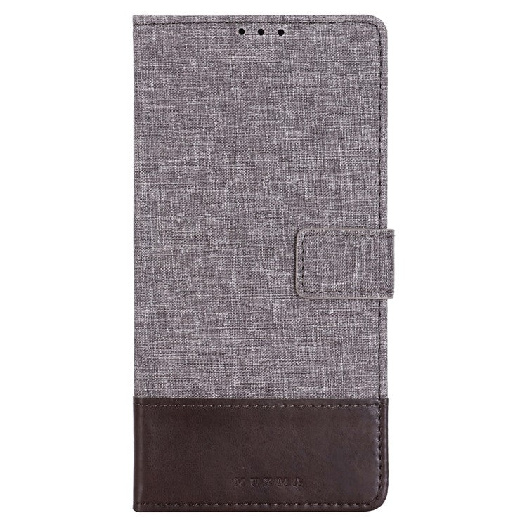 MUXMA MX102 For OnePlus 12 5G Case Magnetic Clasp Canvas+Leather+TPU Phone Wallet Cover - Brown