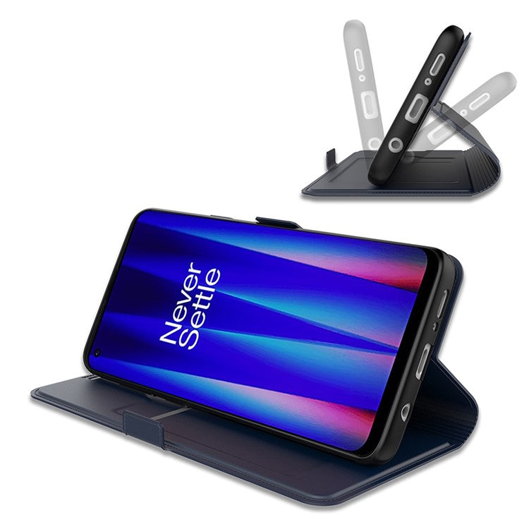 For OnePlus Ace 3V 5G Magnetic Phone Case Card Holder PU Leather+TPU Cover - Blue