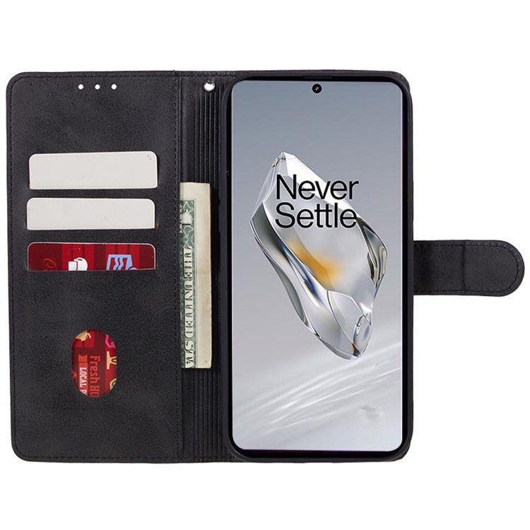 For OnePlus Nord CE4 5G Cover Calf Texture Cell Phone Case with Magnetic Clasp - Black