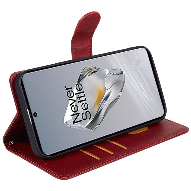 For OnePlus Nord CE4 5G Cover Calf Texture Cell Phone Case with Magnetic Clasp - Red