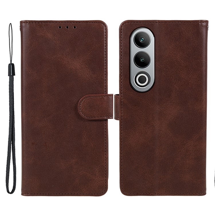 For OnePlus Nord CE4 5G Cover Calf Texture Cell Phone Case with Magnetic Clasp - Brown