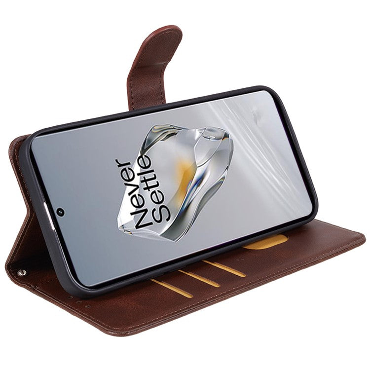 For OnePlus Nord CE4 5G Cover Calf Texture Cell Phone Case with Magnetic Clasp - Brown