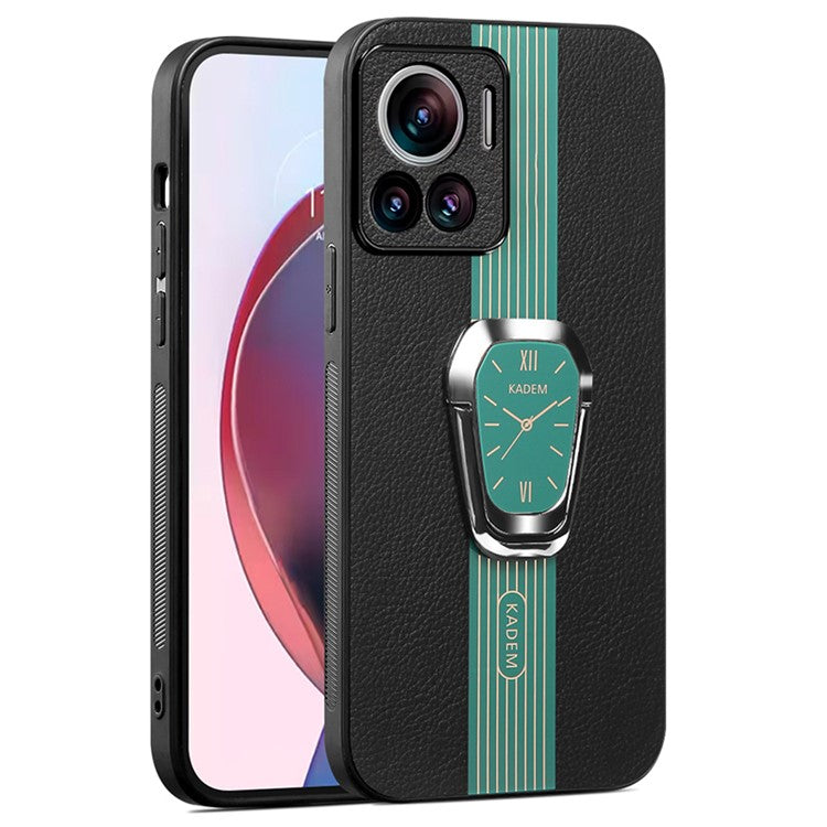 KADEM For Motorola Edge 30 Ultra 5G/Moto X30 Pro 5G Kickstand PU+TPU+Acrylic Phone Cover Anti-Scratch Shell - Green