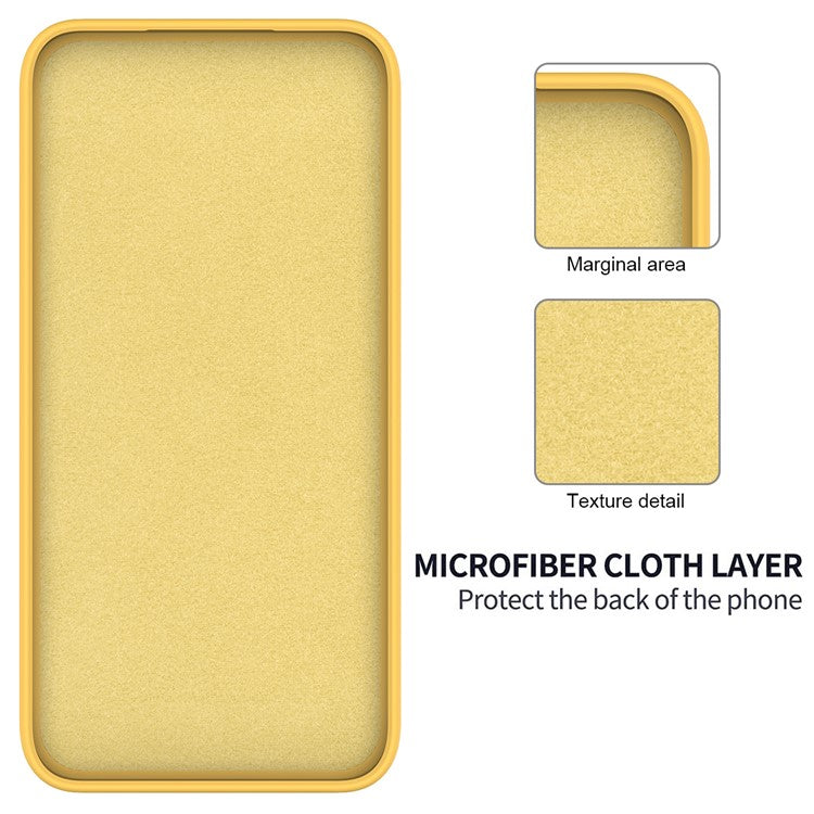 For Samsung Galaxy M15 5G / F15 5G Case Scratchproof Liquid Silicone Phone Cover with Wrist Strap - Yellow