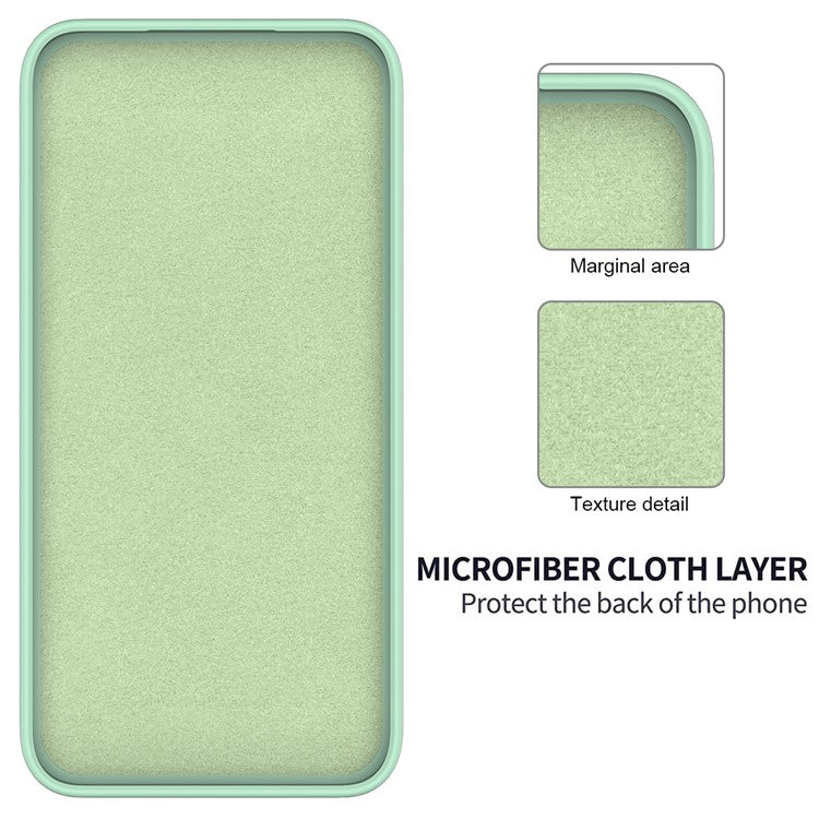 For Samsung Galaxy M15 5G / F15 5G Case Scratchproof Liquid Silicone Phone Cover with Wrist Strap - Green