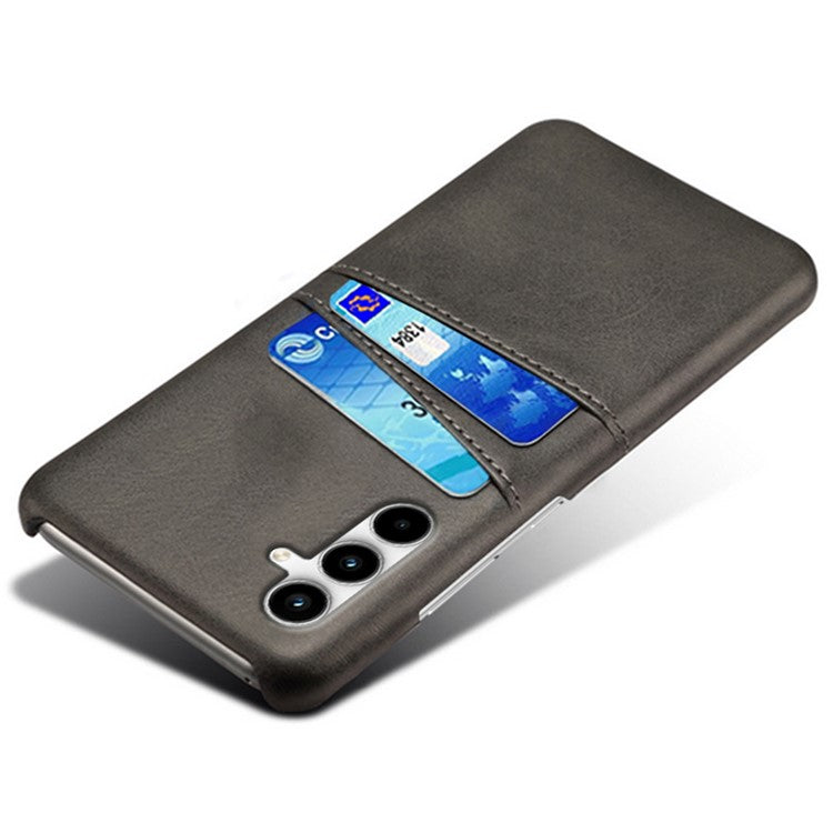 For Samsung Galaxy A25 5G (Global) (161.0 x 76.5 x 8.3mm) Case Card Holder Leather+PC Phone Cover - Black