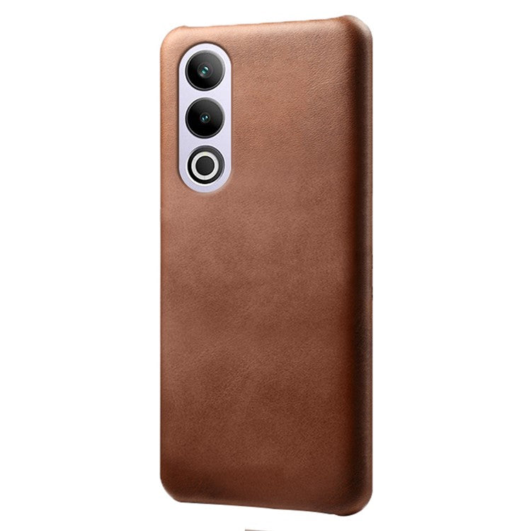 For OnePlus Ace 3V 5G Cases Leather Coated PC Calf Texture Cell Phone Cover - Brown