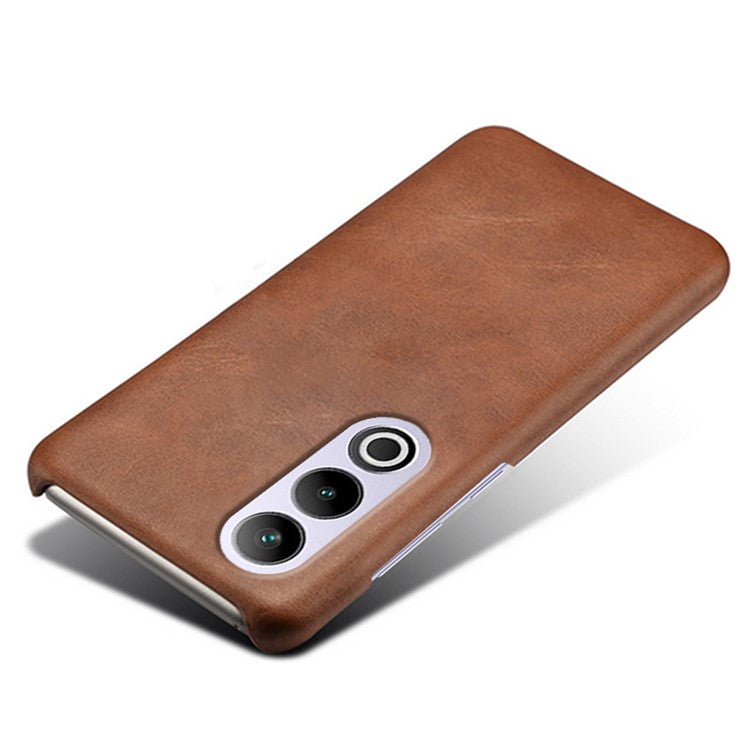 For OnePlus Ace 3V 5G Cases Leather Coated PC Calf Texture Cell Phone Cover - Brown