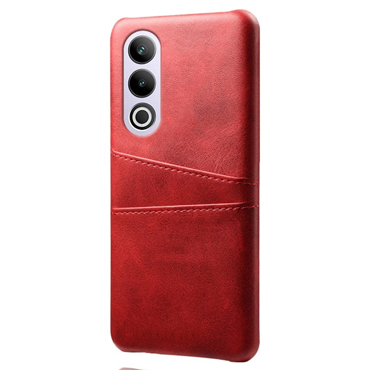 For OnePlus Ace 3V 5G Case PU Leather+PC Card Slots Back Cover - Red