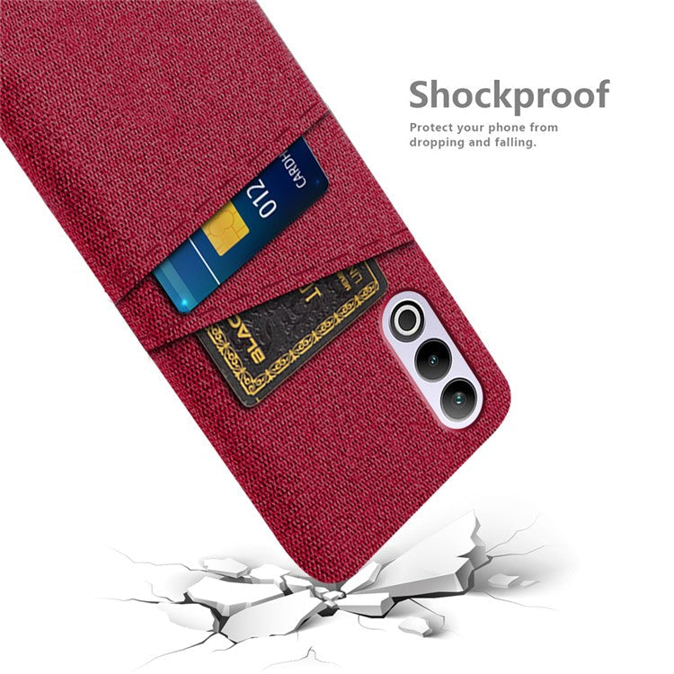 For OnePlus Ace 3V 5G Case Cloth+PC Hard Phone Cover with Dual Card Slots - Red