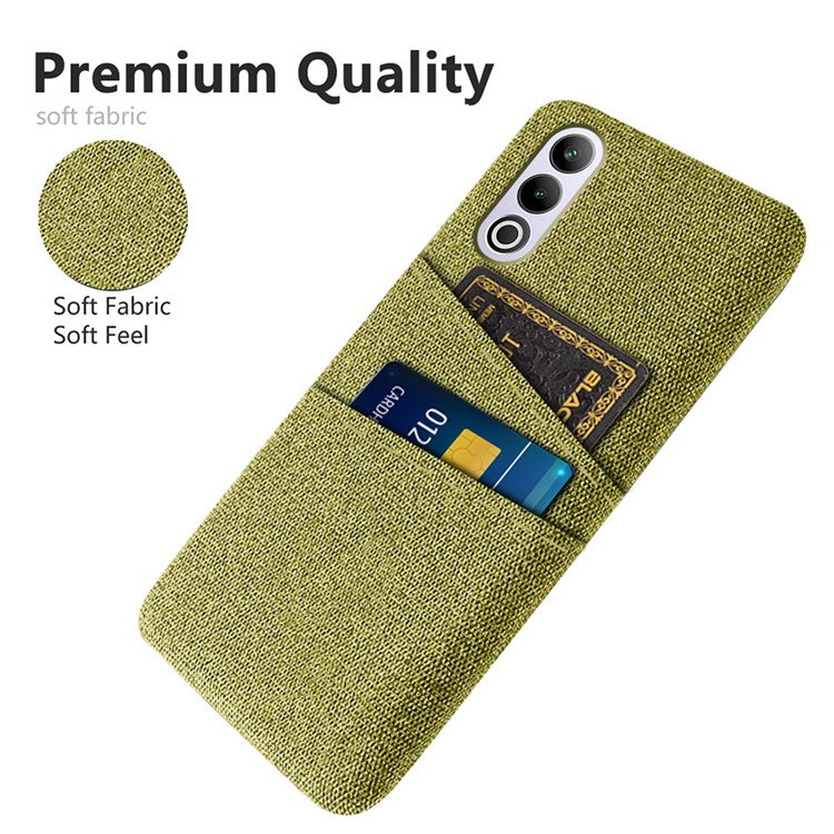 For OnePlus Ace 3V 5G Case Cloth+PC Hard Phone Cover with Dual Card Slots - Yellow