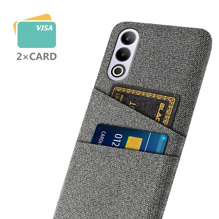 For OnePlus Ace 3V 5G Case Cloth+PC Hard Phone Cover with Dual Card Slots - Grey