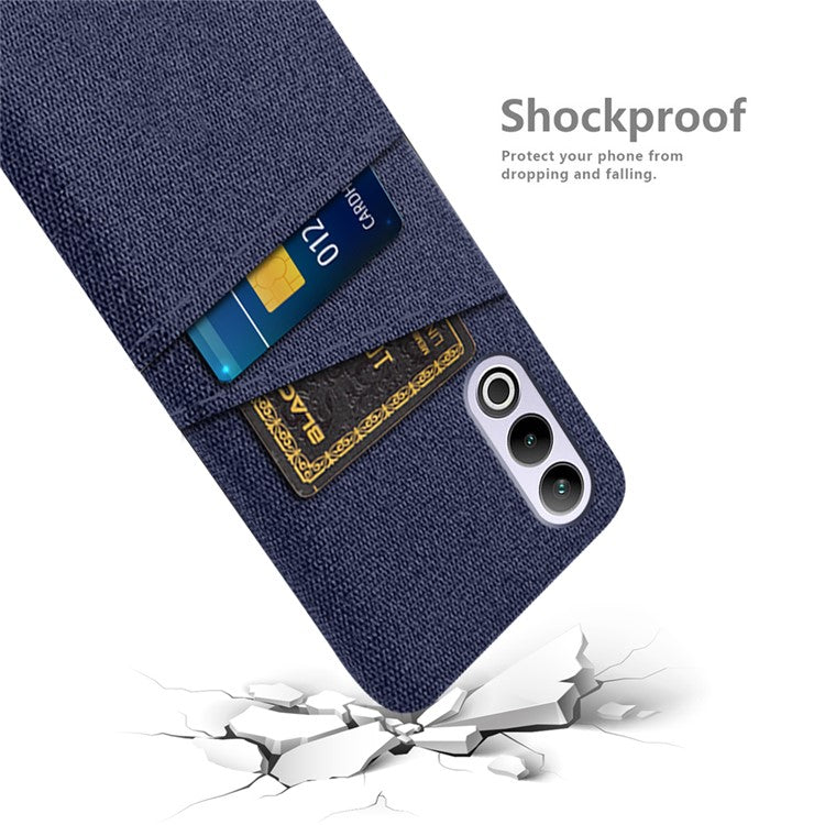 For OnePlus Ace 3V 5G Case Cloth+PC Hard Phone Cover with Dual Card Slots - Blue