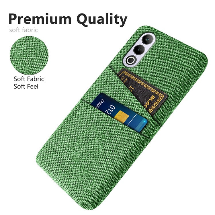 For OnePlus Ace 3V 5G Case Cloth+PC Hard Phone Cover with Dual Card Slots - Green