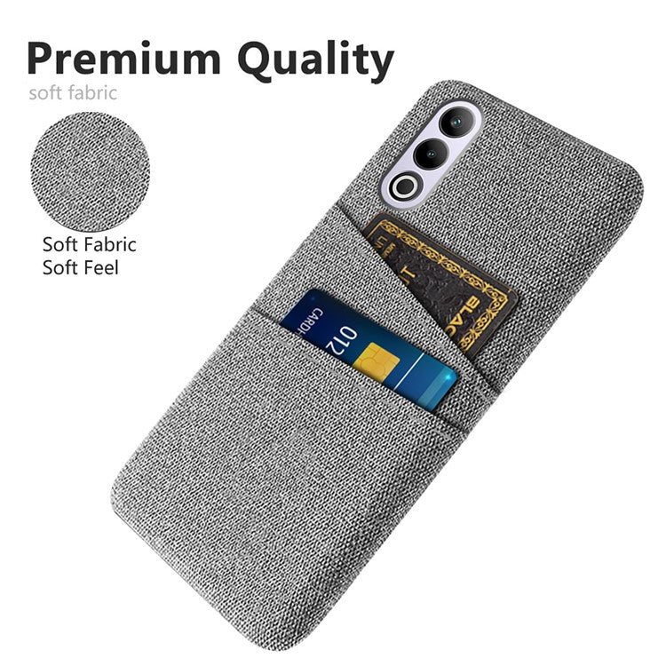 For OnePlus Ace 3V 5G Case Cloth+PC Hard Phone Cover with Dual Card Slots - Light Grey
