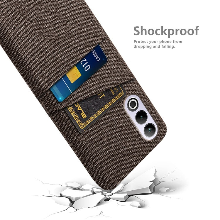 For OnePlus Ace 3V 5G Case Cloth+PC Hard Phone Cover with Dual Card Slots - Brown