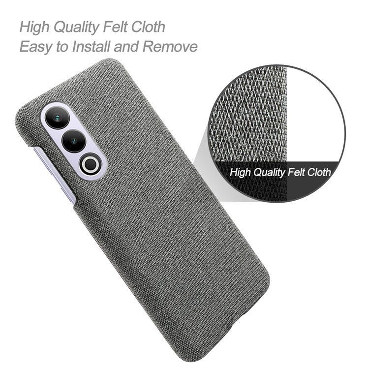 For OnePlus Ace 3V 5G Case Anti-Scratch Cloth+PC Phone Cover - Grey
