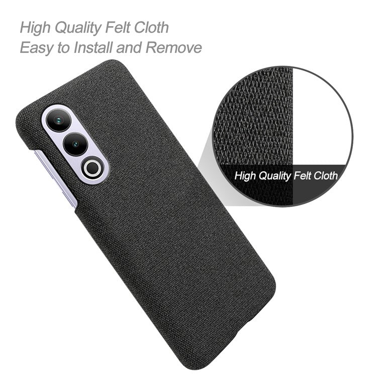 For OnePlus Ace 3V 5G Case Anti-Scratch Cloth+PC Phone Cover - Black