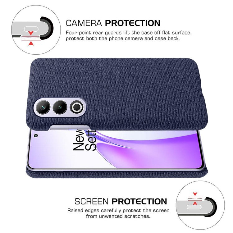 For OnePlus Ace 3V 5G Case Anti-Scratch Cloth+PC Phone Cover - Blue