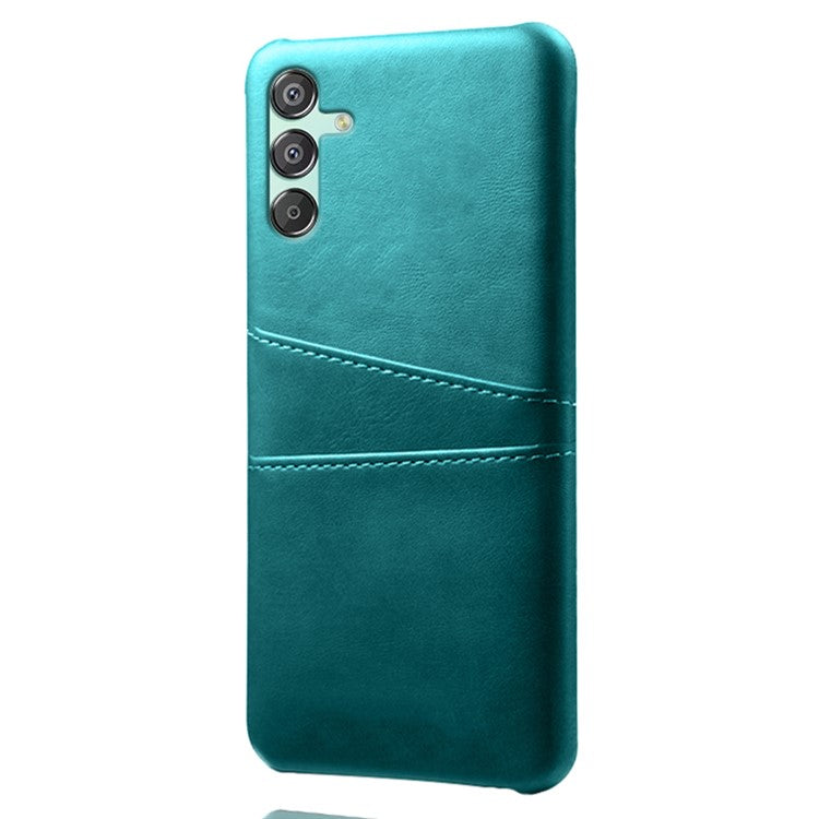 For Samsung Galaxy F15 5G / M15 5G Case PU Leather Hard PC Shockproof Shell with 2 Card Slots - Green
