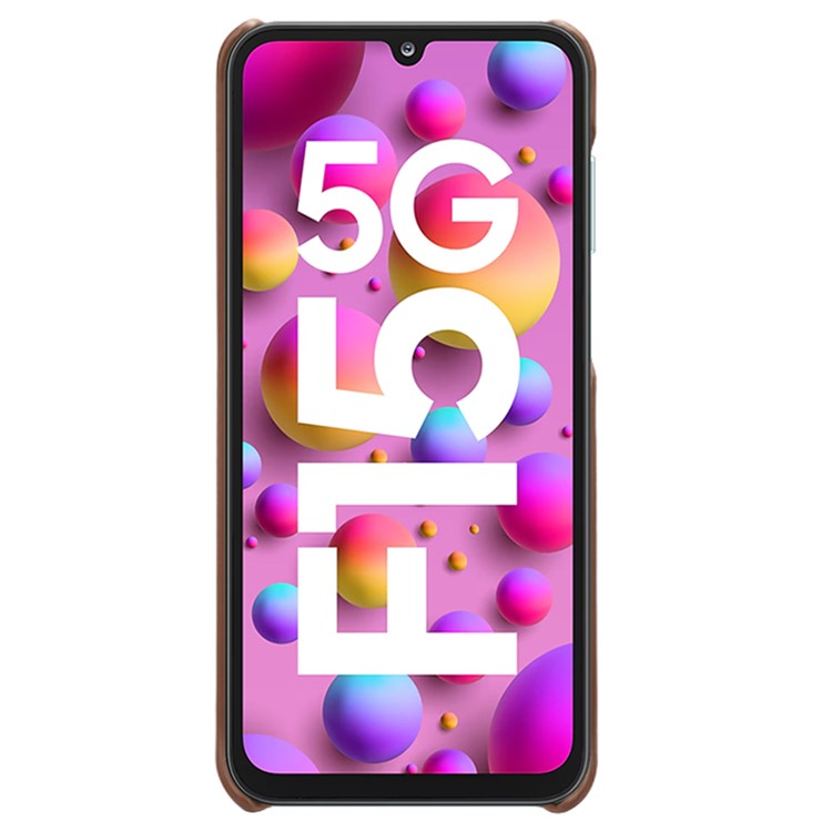 For Samsung Galaxy F15 5G / M15 5G Case PU Leather Hard PC Shockproof Shell with 2 Card Slots - Brown