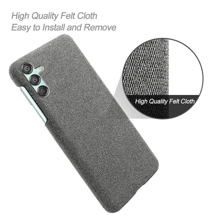 For Samsung Galaxy F15 5G / M15 5G Case Cloth+PC Anti-scratch Phone Cover - Grey