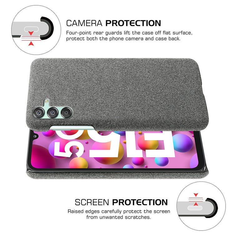 For Samsung Galaxy F15 5G / M15 5G Case Cloth+PC Anti-scratch Phone Cover - Grey