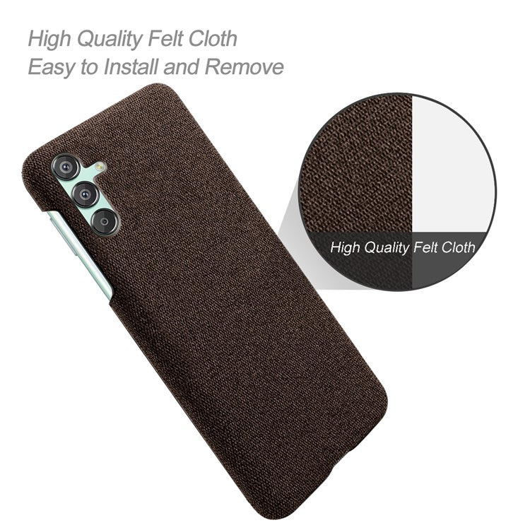 For Samsung Galaxy F15 5G / M15 5G Case Cloth+PC Anti-scratch Phone Cover - Brown
