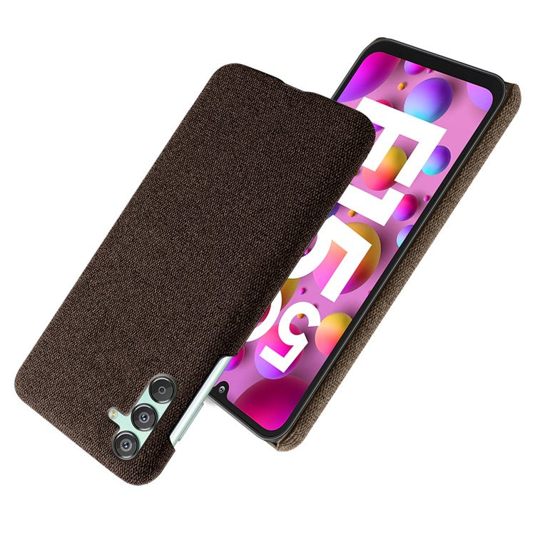 For Samsung Galaxy F15 5G / M15 5G Case Cloth+PC Anti-scratch Phone Cover - Brown