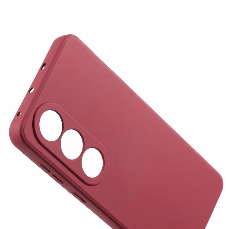For OnePlus Ace 3V 5G Shockproof Case Soft Fiber Lining TPU Phone Shell - Hawthorn Red