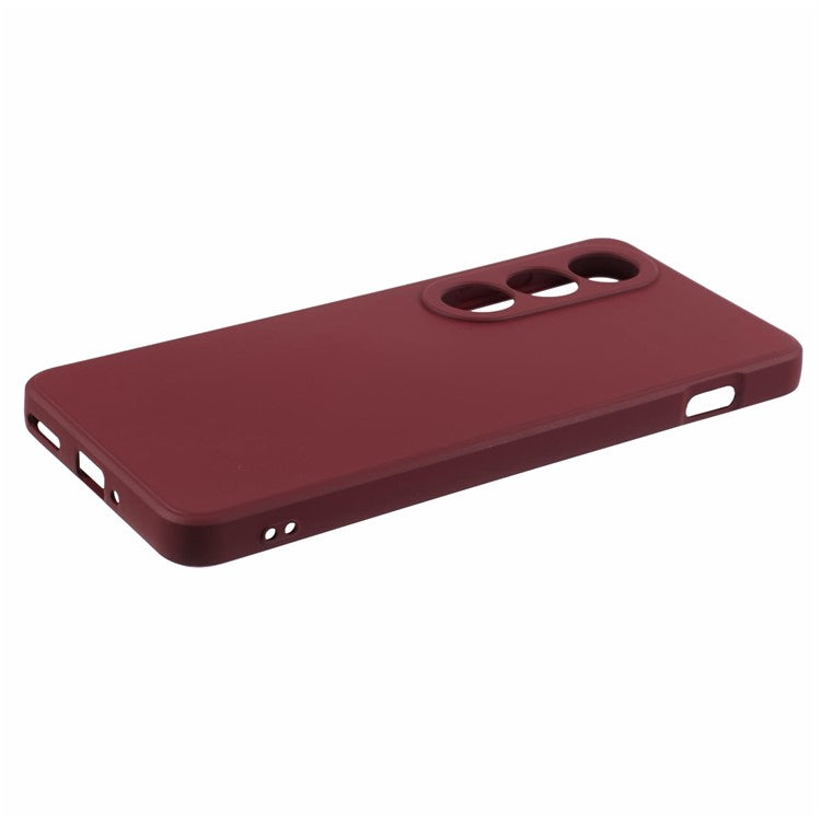 For OnePlus Ace 3V 5G Shockproof Case Soft Fiber Lining TPU Phone Shell - Wine Red