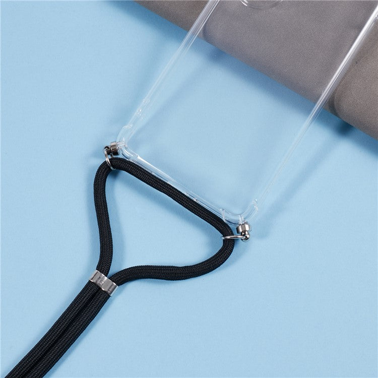 For OnePlus Ace 3V 5G Clear Phone Case Drop-proof Corner TPU Back Cover with Lanyard