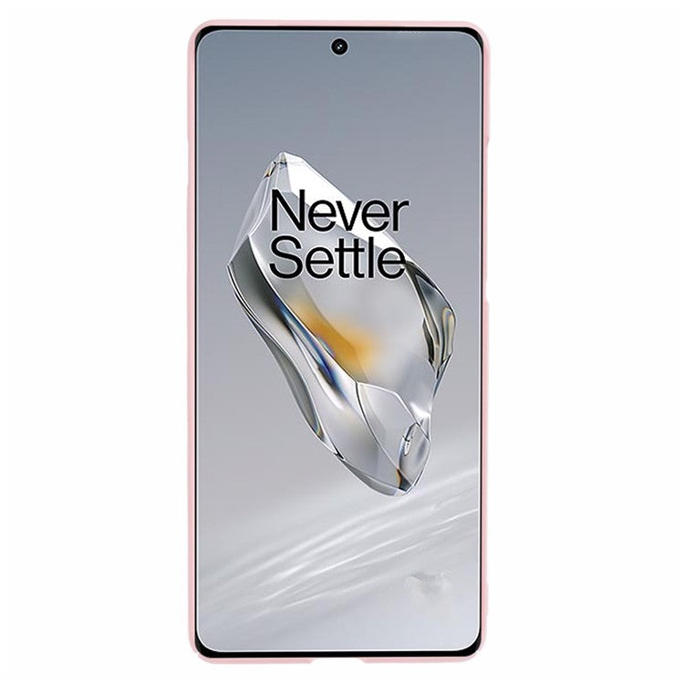 For OnePlus 12 5G Case Skin-touch Rubberized PC Drop Resistant Cell Phone Cover - Pink