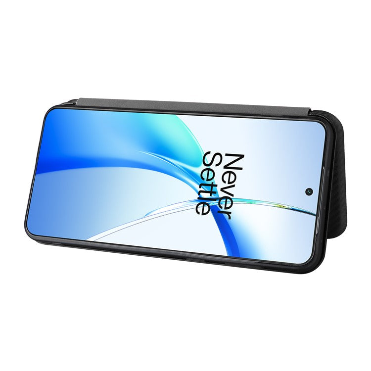 For OnePlus Nord CE4 5G Flip Case Magnetic PU Leather Phone Cover Card Slot - Black