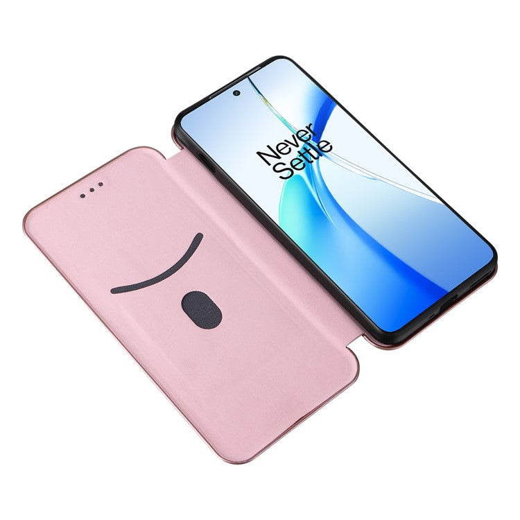 For OnePlus Nord CE4 5G Flip Case Magnetic PU Leather Phone Cover Card Slot - Rose Gold