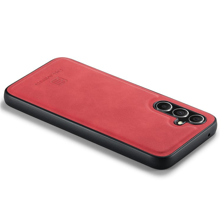 DG.MING For Samsung Galaxy A55 5G Case PU Leather+PC+TPU Hybrid Phone Cover - Red