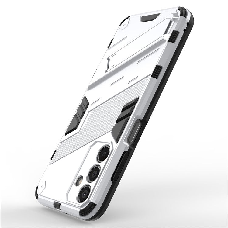 For Samsung Galaxy M15 5G Case Kickstand Anti-Scratch PC+TPU Armour Phone Cover - White