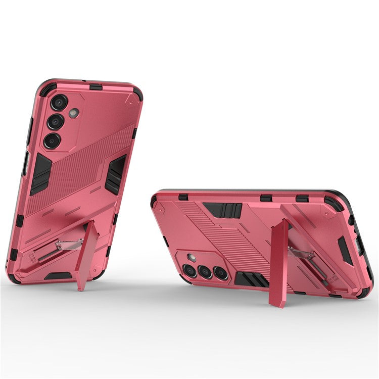 For Samsung Galaxy M15 5G Case Kickstand Anti-Scratch PC+TPU Armour Phone Cover - Rose