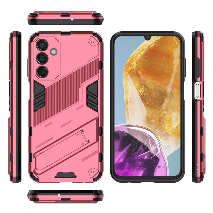 For Samsung Galaxy M15 5G Case Kickstand Anti-Scratch PC+TPU Armour Phone Cover - Rose