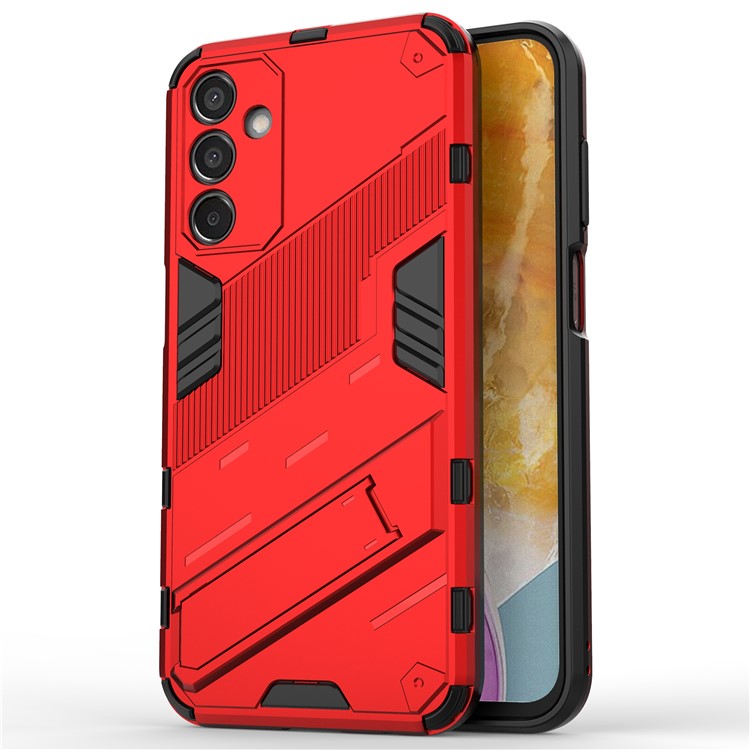 For Samsung Galaxy M15 5G Case Kickstand Anti-Scratch PC+TPU Armour Phone Cover - Red