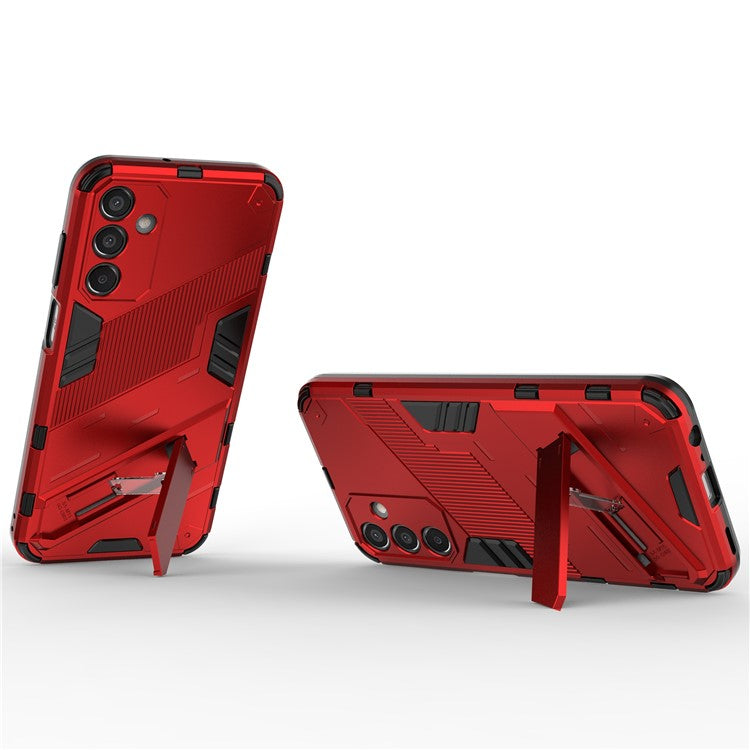 For Samsung Galaxy M15 5G Case Kickstand Anti-Scratch PC+TPU Armour Phone Cover - Red