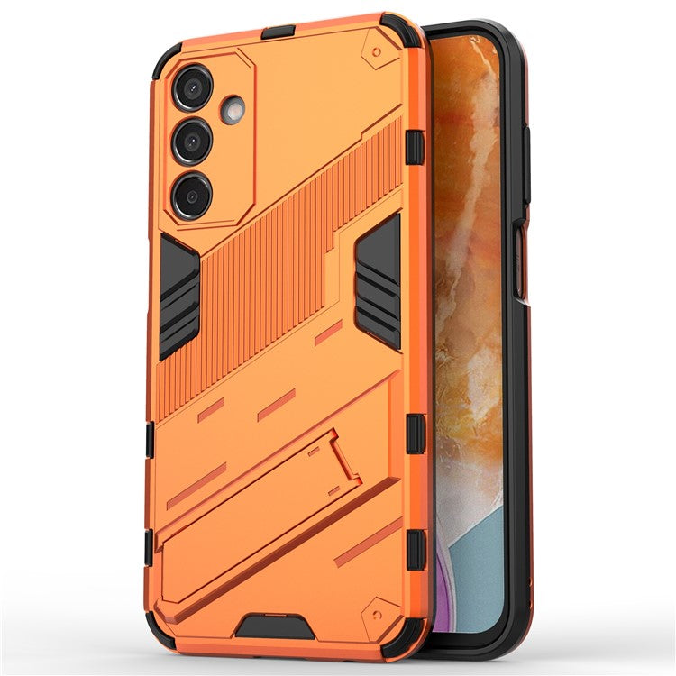 For Samsung Galaxy M15 5G Case Kickstand Anti-Scratch PC+TPU Armour Phone Cover - Orange