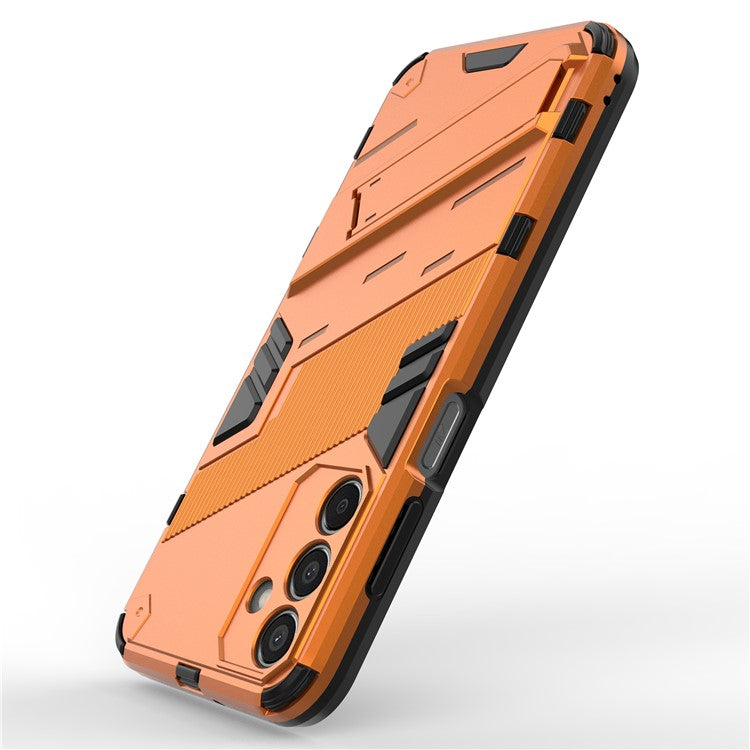 For Samsung Galaxy M15 5G Case Kickstand Anti-Scratch PC+TPU Armour Phone Cover - Orange